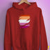 Lesbian Pride Flag Ripped Reveal Hoodie - Red
